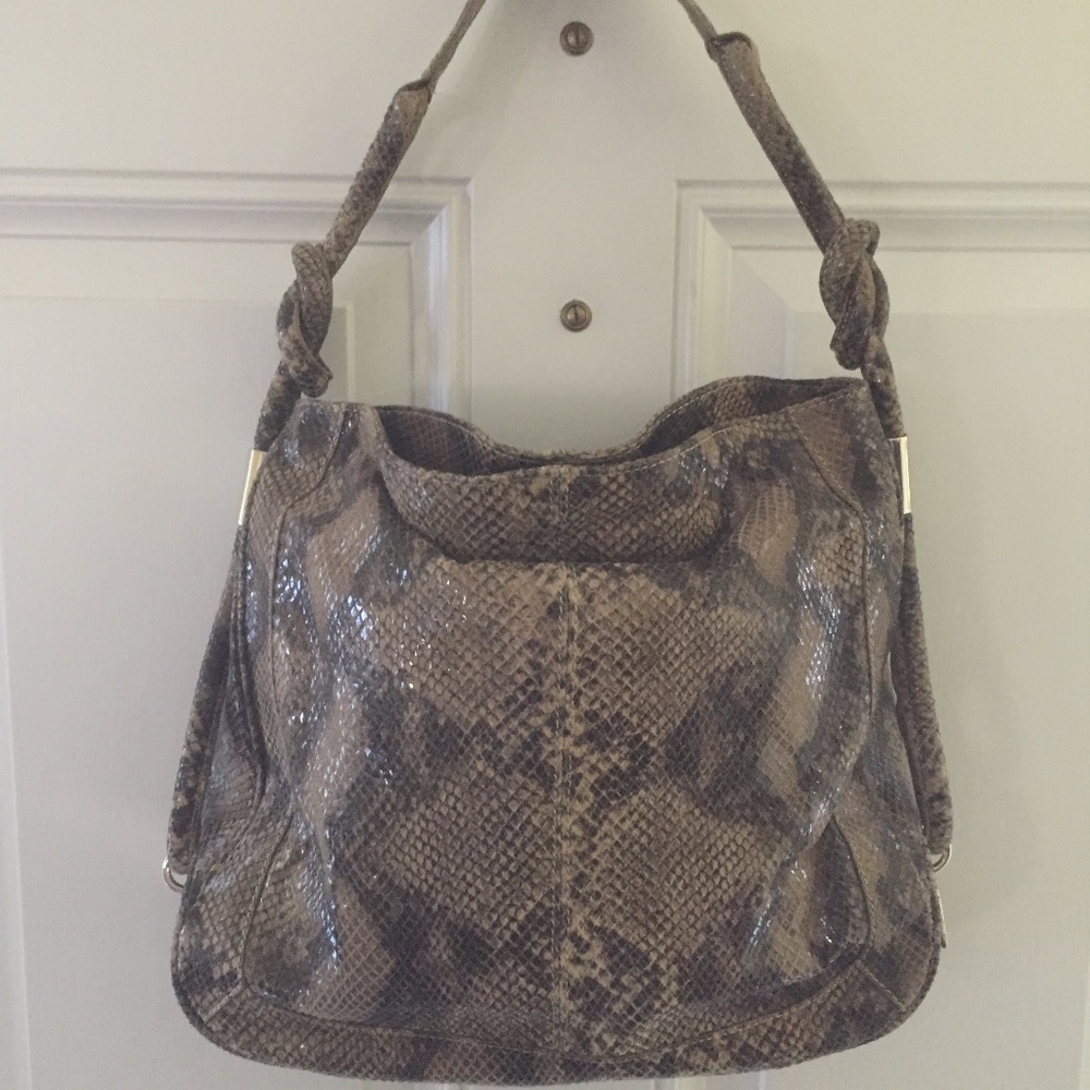 Anne Klein Soft Python Embossed Leather Slouchy Hobo Bag/$250 RETAIL/NEVER USED!